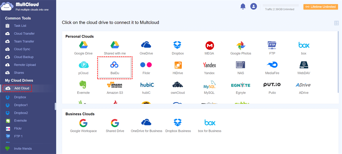 Add Your Baidu Cloud