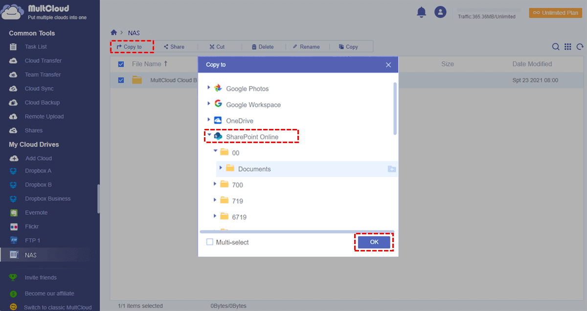 Copy NAS to SharePoint Online
