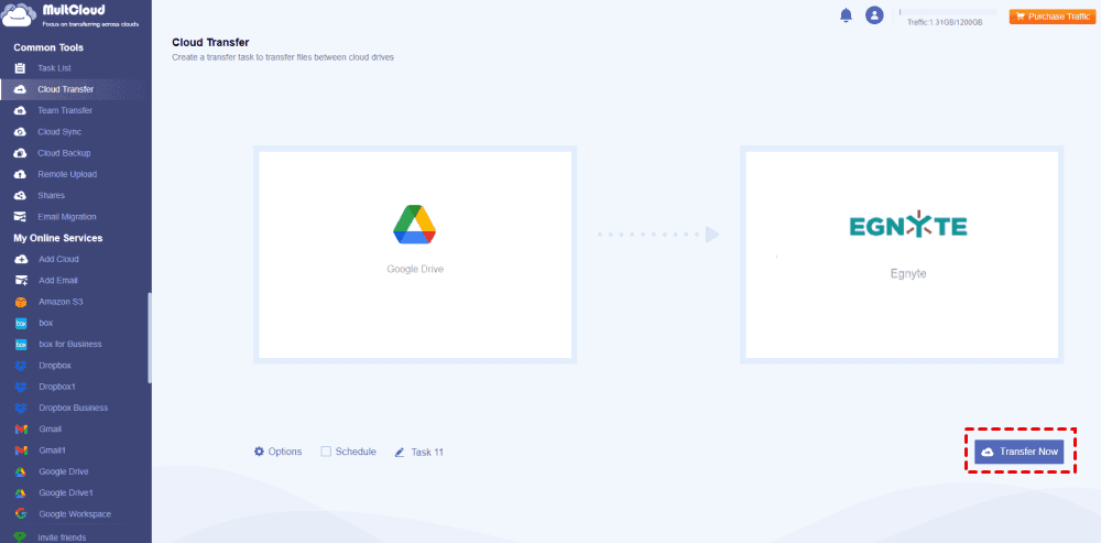 Transfer Google Drive to Egnyte