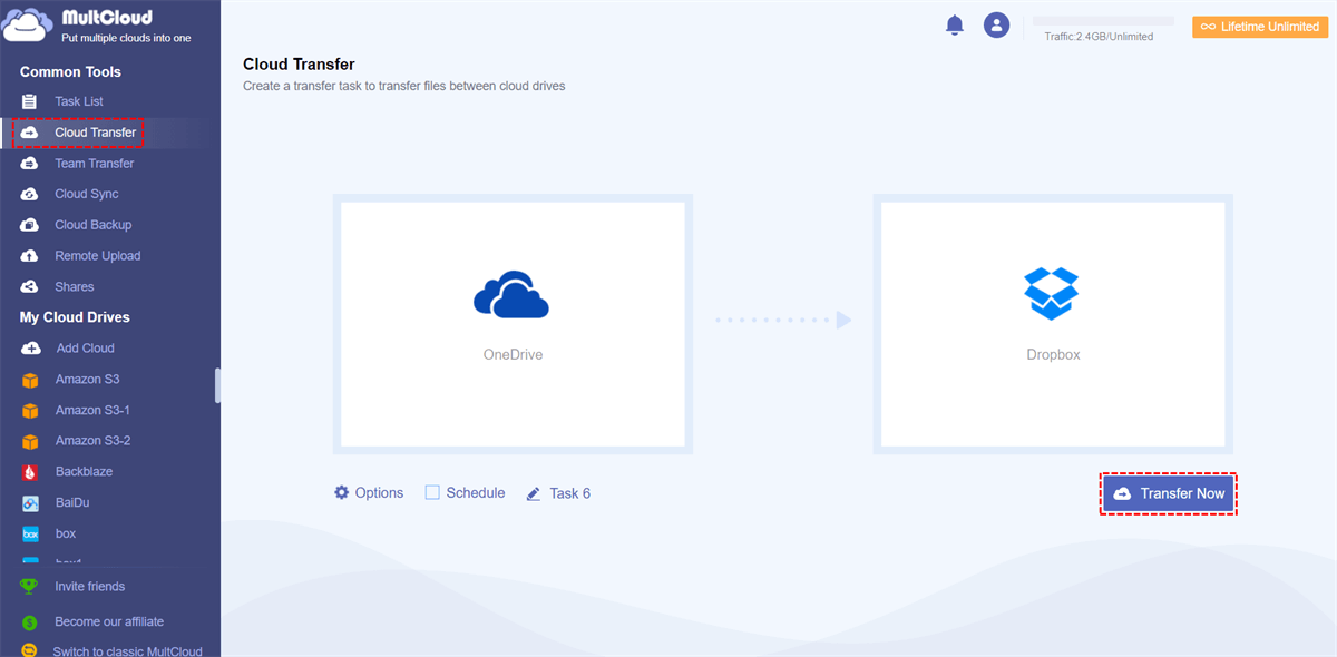 Migrate OneDrive to Dropbox