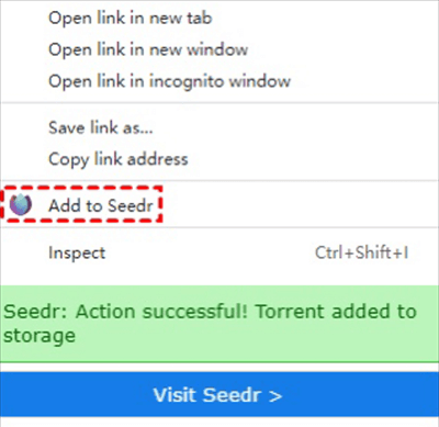 Add Magnet Link to Seedr by Chrome Extension