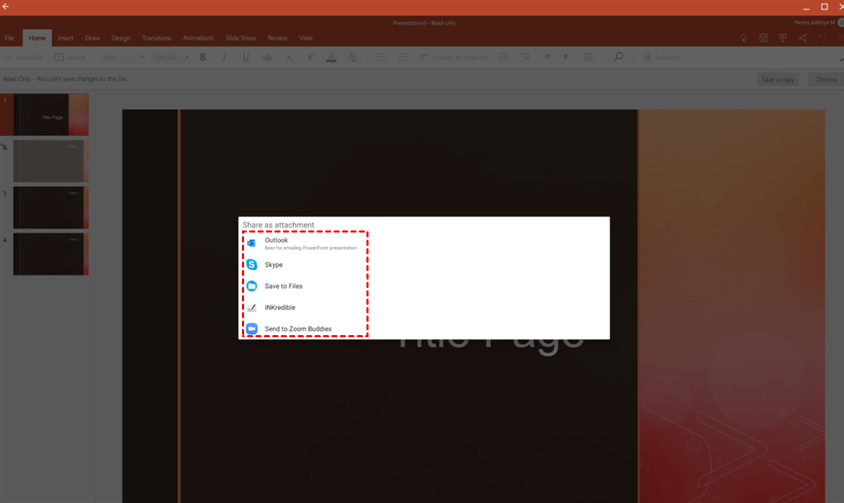 Share PowerPoint to Other Apps