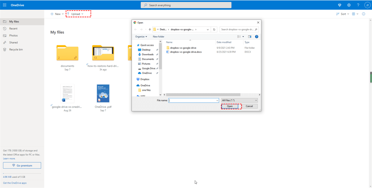 Upload Files to OneDrive for Business