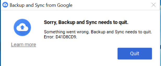 backup and sync not working