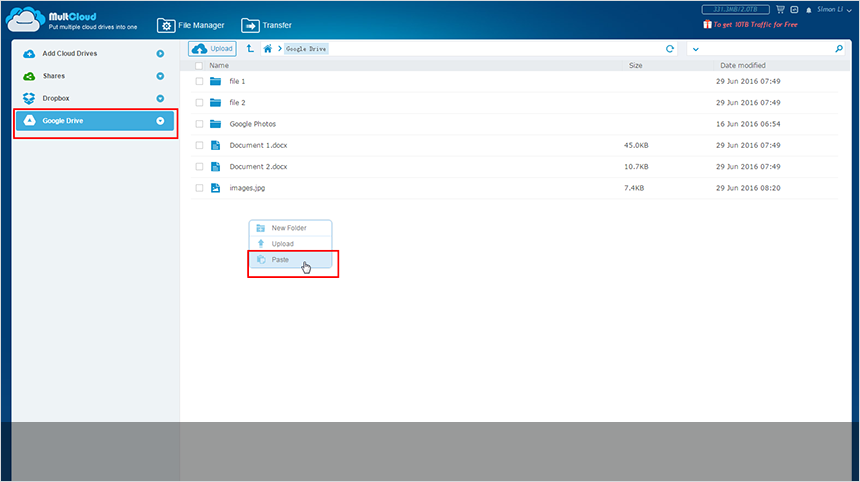 Transfer data across clouds