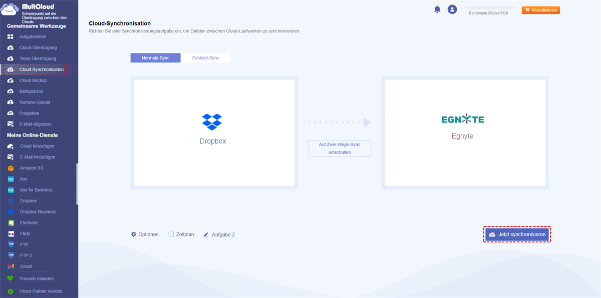 Dropbox mit Egnyte synchronisieren