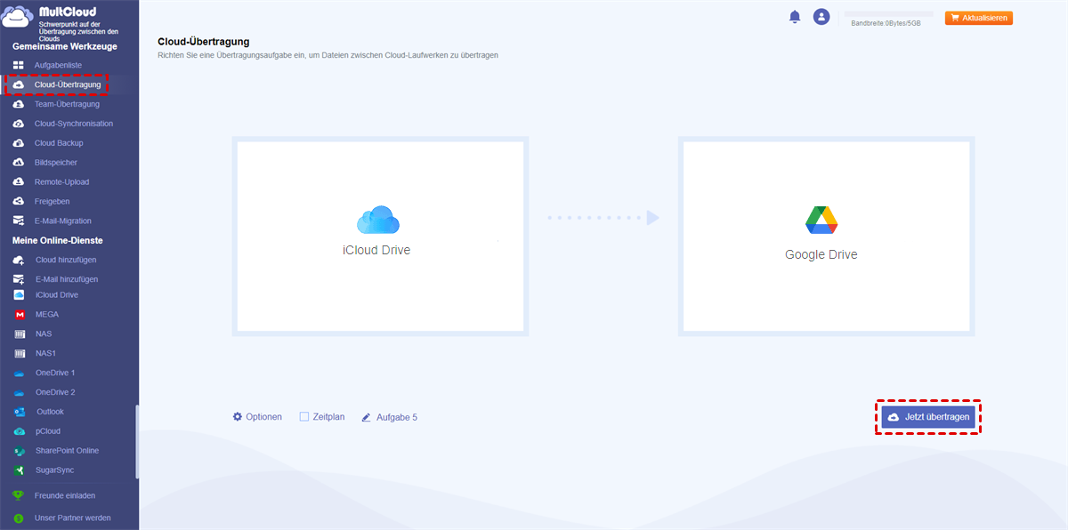 iCloud Drive auf Google Drive übertragen