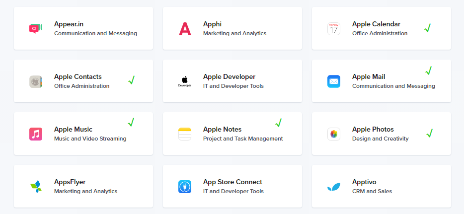 Apple Apps in Shift