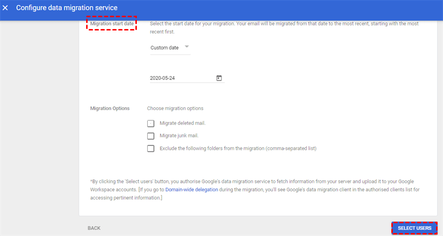 Datenmigration in Google Admin Konsole einrichten