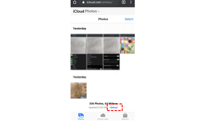 Fotos auf iCloud hochladen