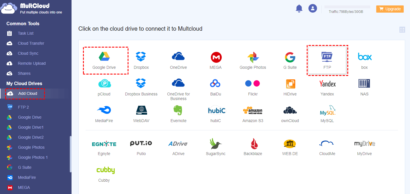 use google drive as ftp server