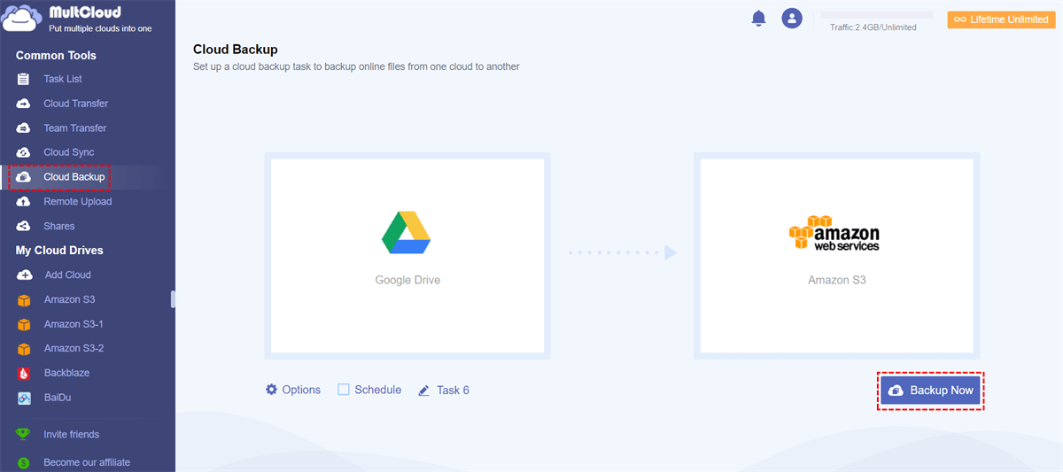 Backup Google Drive and Amazon S3