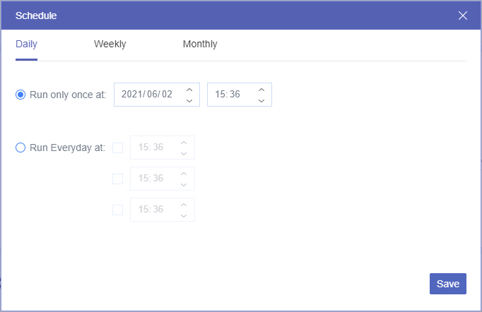 Schedule Options