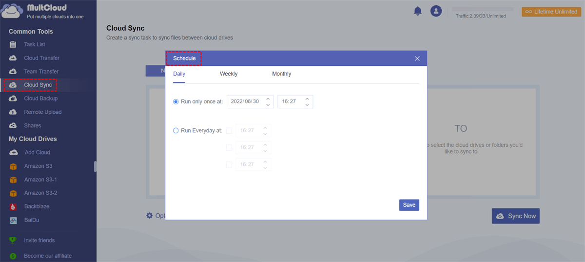 Cloud Sync Schedule