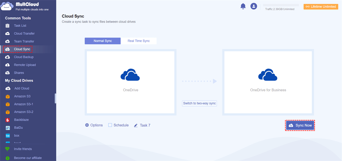 Sync OneDrive from Personal to Business