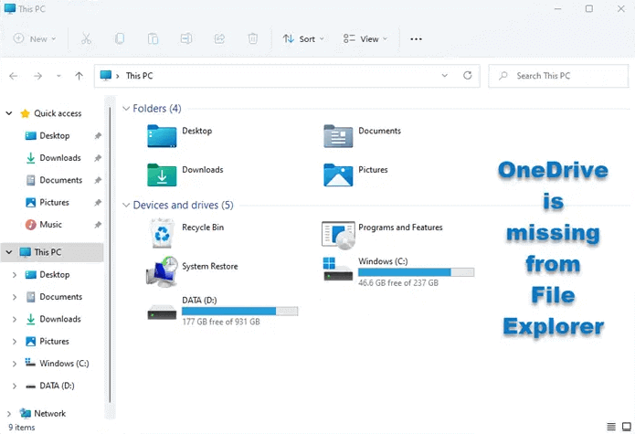  Fixed OneDrive Not Showing In File Explorer Windows 11 10