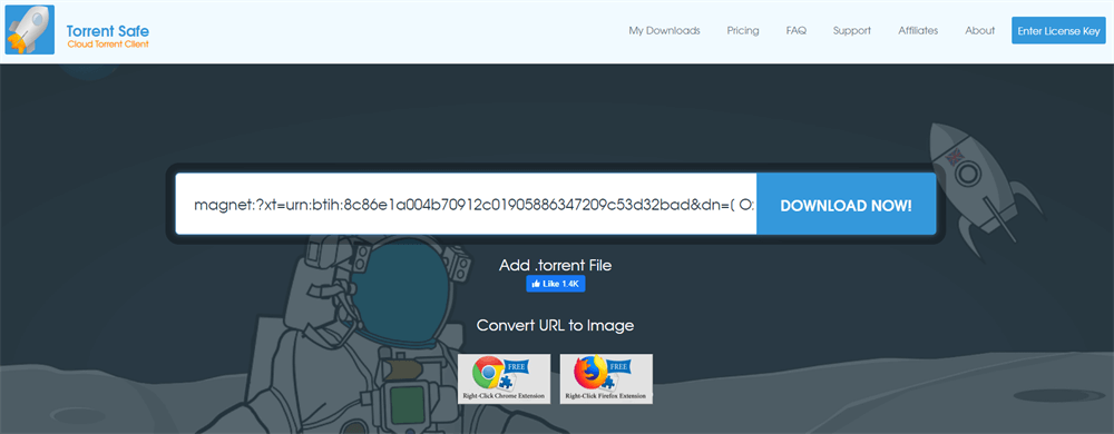 Add Magnet Link to TorrentSafe