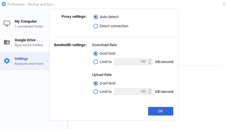 google photos backup and sync settings