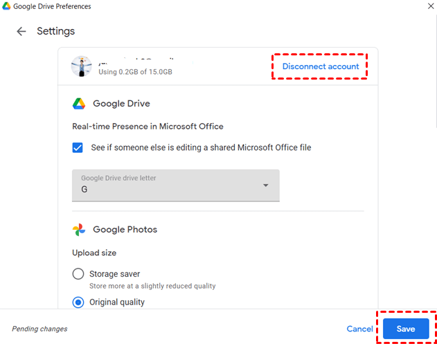 google photos desktop uploader stuck