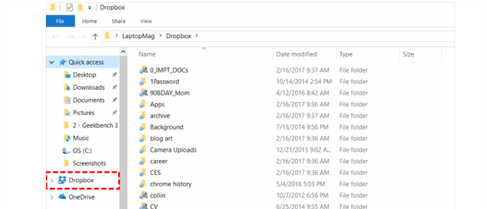 Drag and Drop to Dropbox