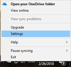 OneDrive Settings