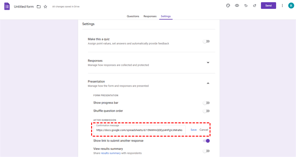 Paste Google Drive Sharing Link in Google Forms