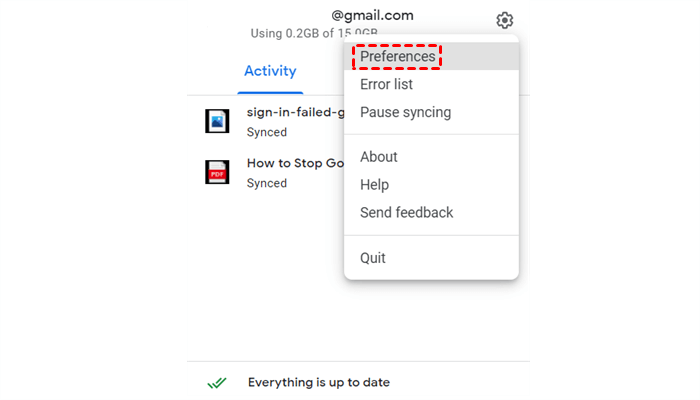 add folder to google drive sync