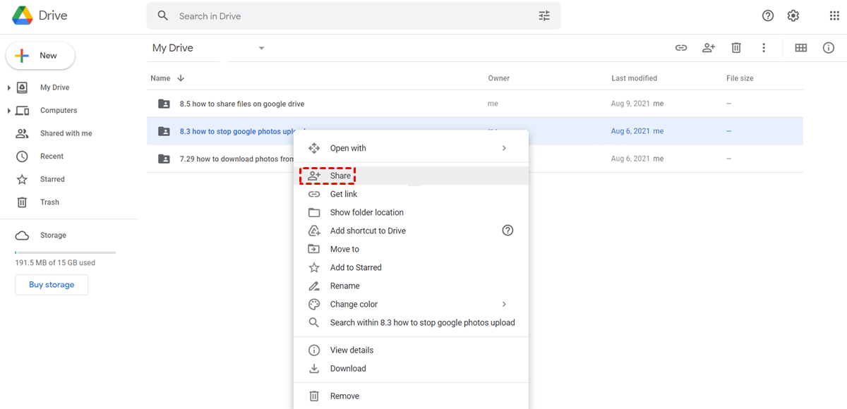 How to Share a Folder on Google Drive