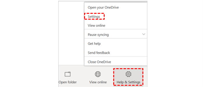 Settings on OneDrive