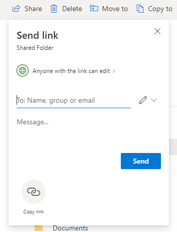 Share Folder from OneDrive
