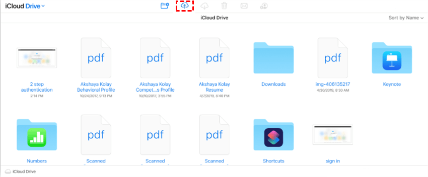 Upload to iCloud