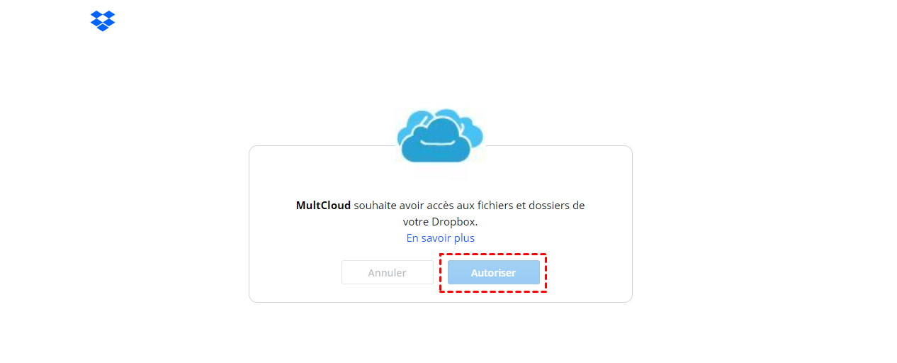Autoriser Dropbox