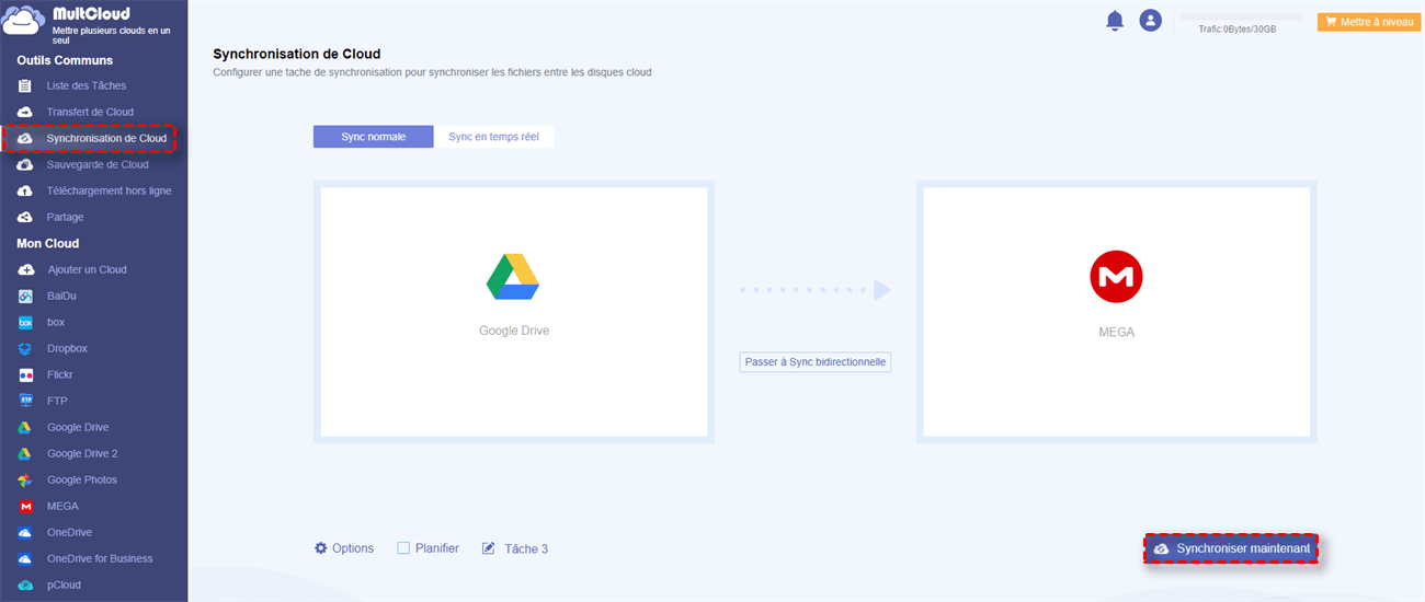 Synchroniser Google Drive avec MEGA