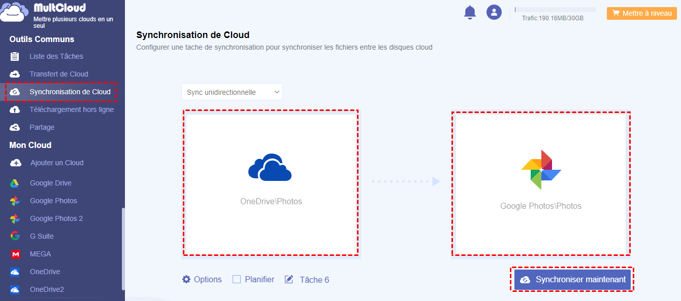 Synchroniser OneDrive vers Google Photos