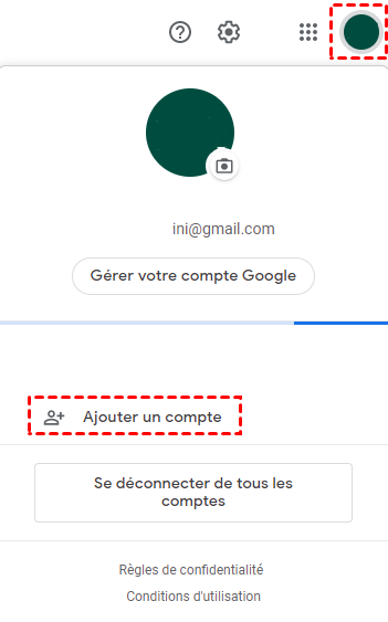 Ajouter un autre compte de Google