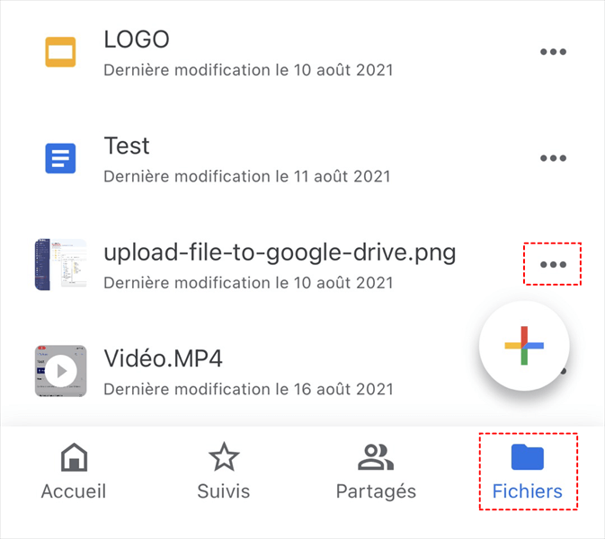 Choisissez les photos à supprimer dans l'application Google Drive