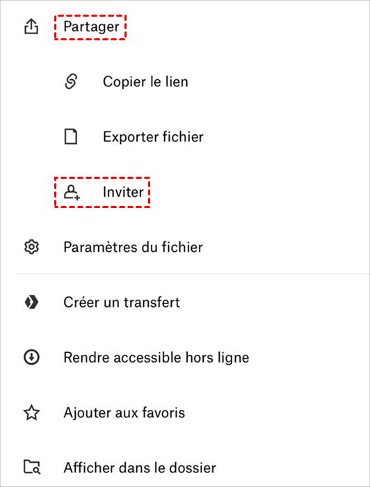 Inviter vos partenaires aux fichiers