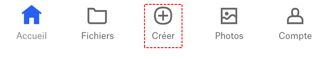Appuyez sur le bouton Plus dans l'application Dropbox