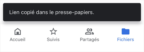 Envoyer un lien depuis l'application Google Drive