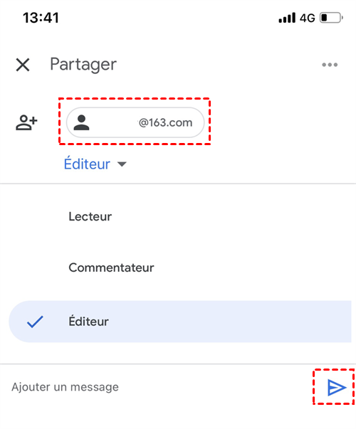 Partager des documents avec les utilisateurs de Google Drive