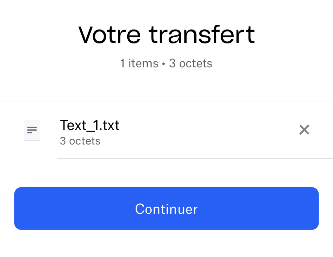 Continuer votre transfert