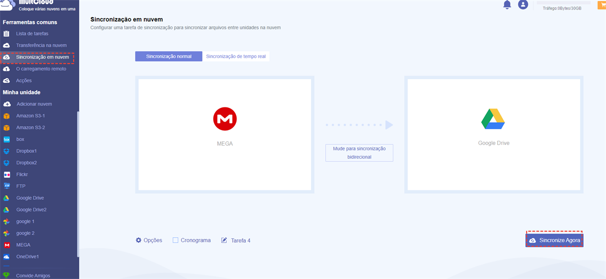Sincronizar MEGA com Google Drive