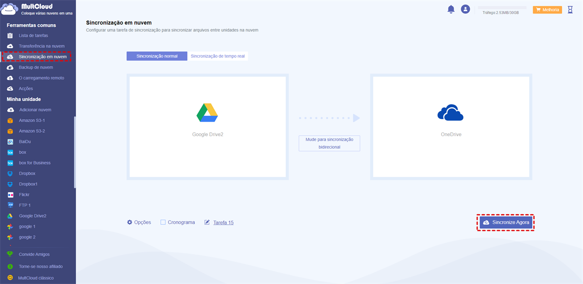 Sincronizar OneDrive com Google Drive