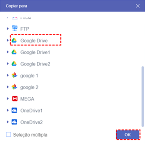 Copiar MEGA para Google Drive