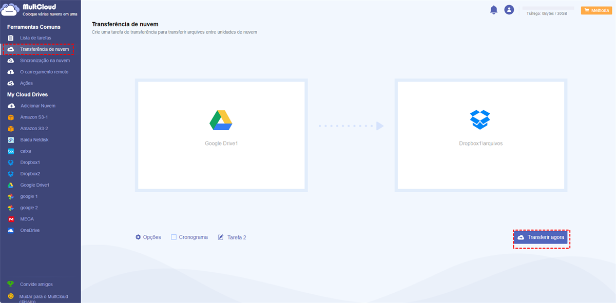 Transferir Arquivos do Google Drive para o Dropbox