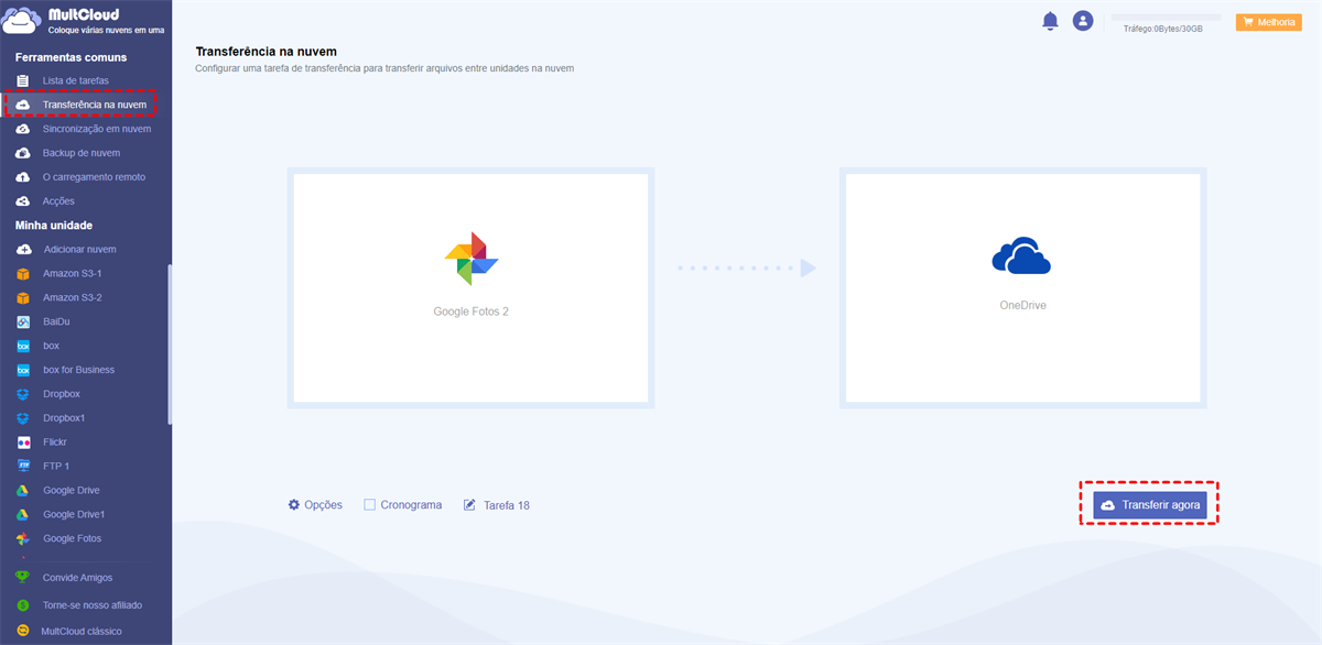 Transferir Fotos do Google para o OneDrive