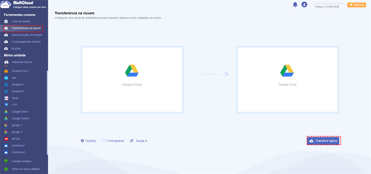 Transferir entre Dois Google Drive