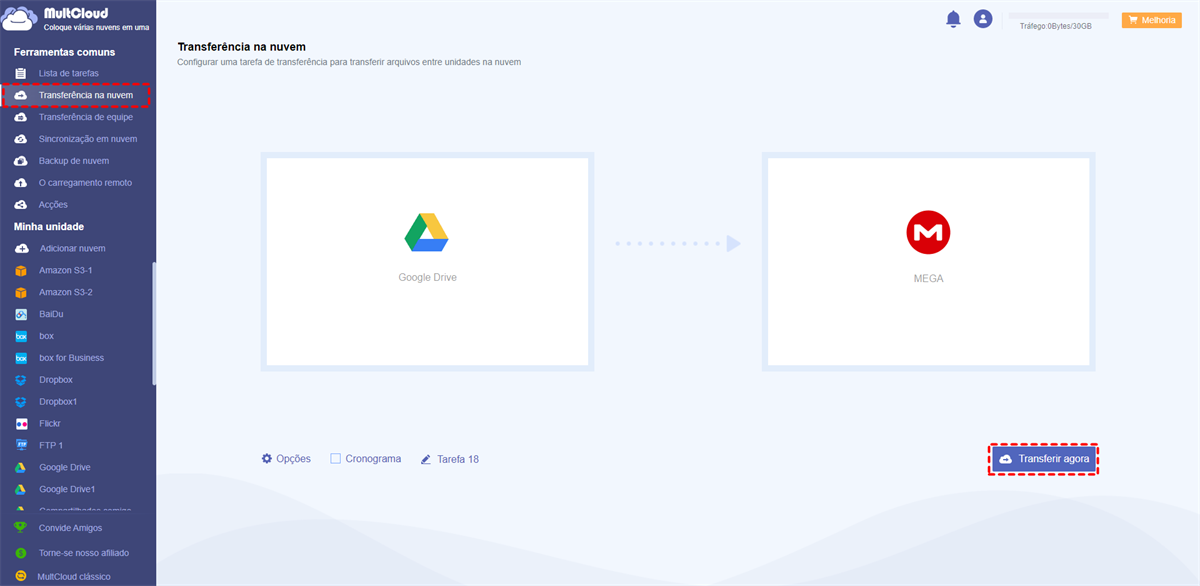 Migrar Google Drive para MEGA