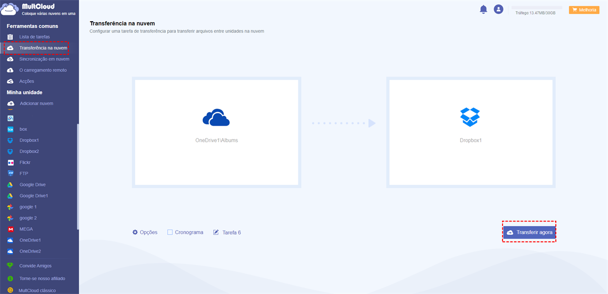 Migrar do OneDrive para Dropbox