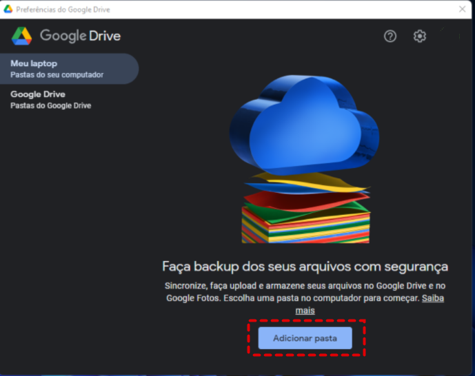 Adicionar Pasta no Aplicativo do Google Drive